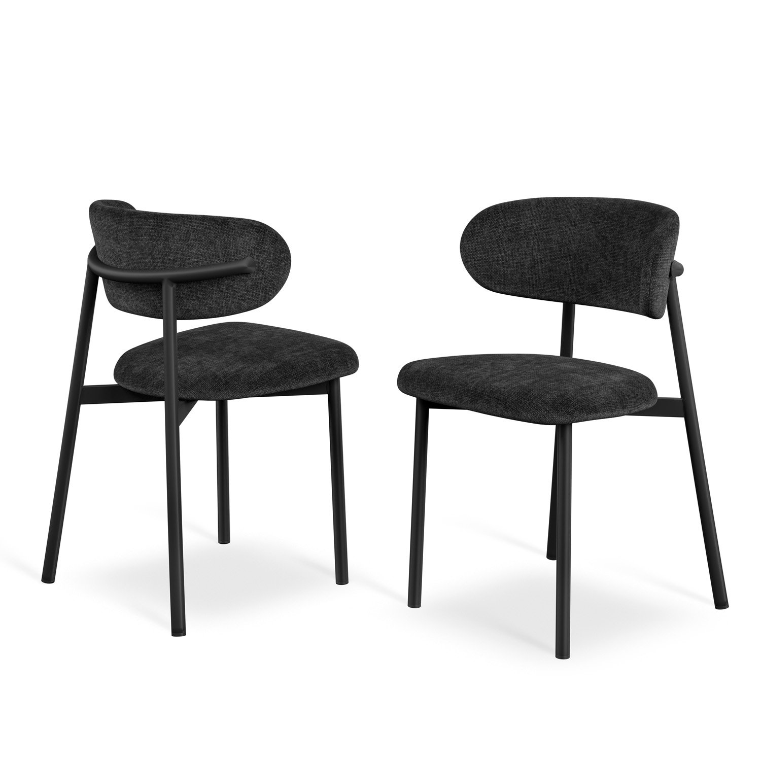 Furniture Online Arlo Myla Walnut Top w Wal Legs Dining Table & 6 Black Chairs - Image 4