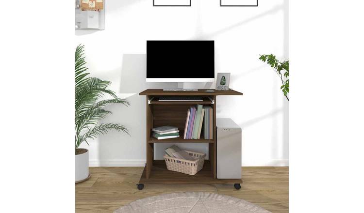 Walplus Pull Out Keyboard Tray Computer Desk - Chestnut - 80 x 50 x 75 cm