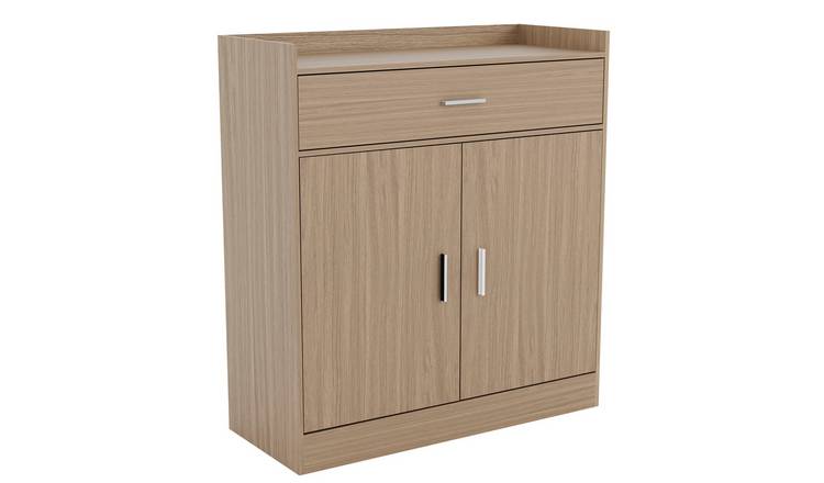 Vida Designs Dalby 2 Door 1 Drawer Shoe Cabinet - Oak