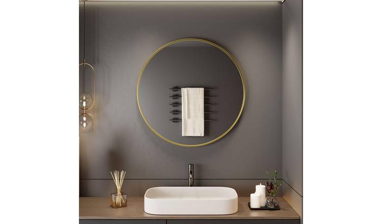 Neo Round Metal Frame Wall Mirror 40cm - Gold