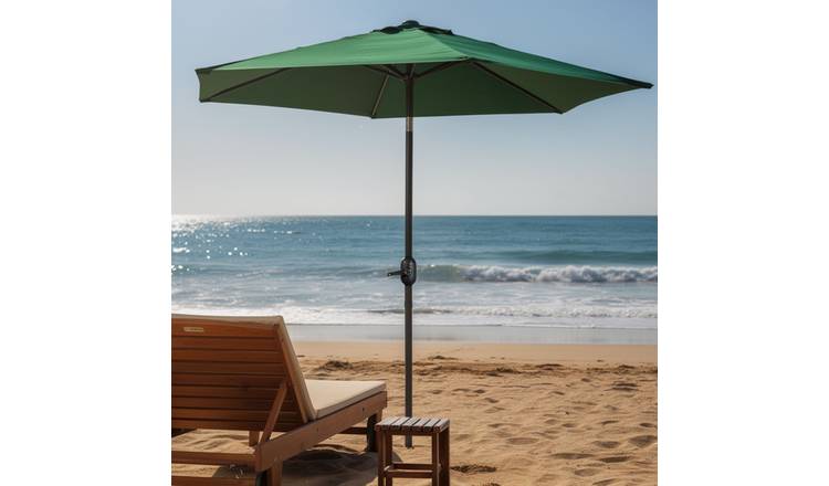 Keplin Crank and Tilt Garden Parasol with Cover 2.3m - Green