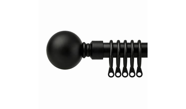 New Edge Blinds 16-19mm Black Ball Extendable Curtain Pole - 160cm - 300cm