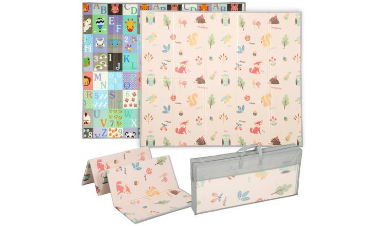 AIYAPLAY Animal Theme XPE Double-Sided Foldable Baby Play Mat – Multicoloured