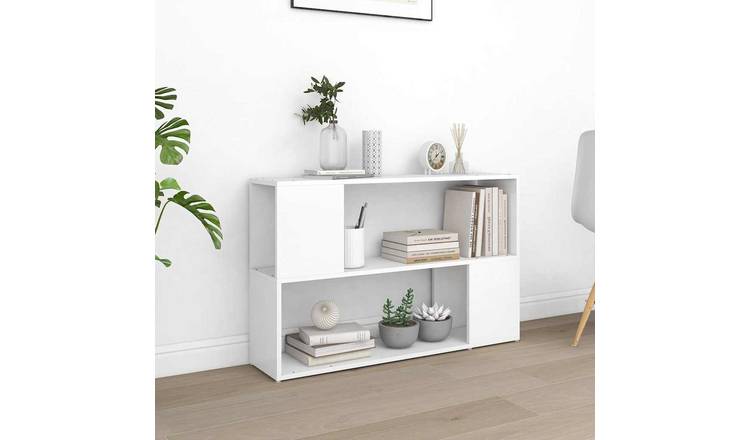 Walplus Engineered Wood Book Cabinet - White - 100 x 24 x 63 cm