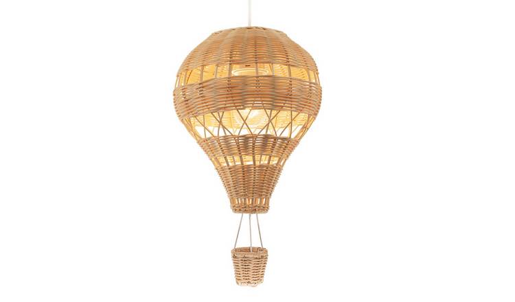 Happy Homewares Brown Quirky Hot Air Balloon Natural Pendant Shade - 25cm