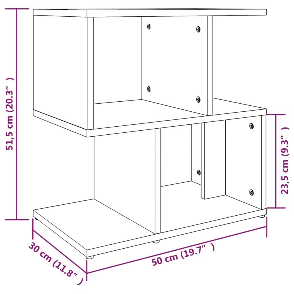 Walplus Engineered Wood Bedside Cabinet - Grey and Oak - 50 x 30 x 51.5 cm - Image 8