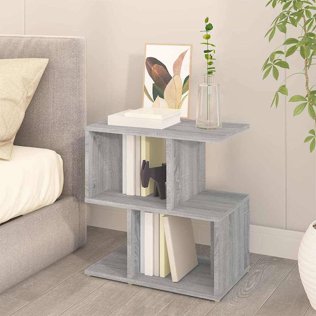 Walplus Engineered Wood Bedside Cabinet - Grey and Oak - 50 x 30 x 51.5 cm - Image 3