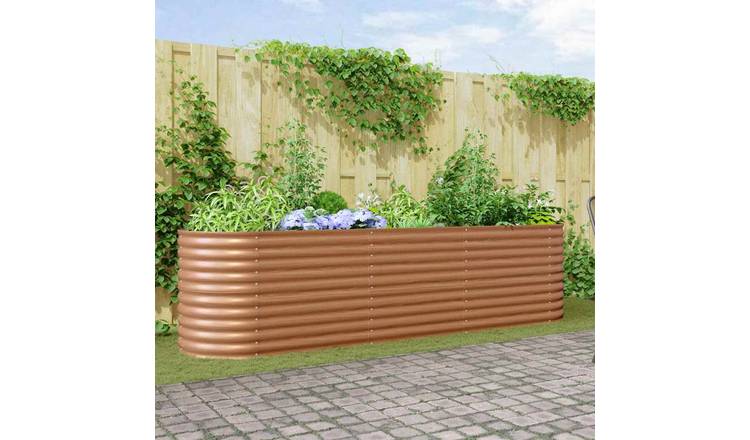 Walplus Steel Raised Garden Bed - Brown - 316 x 80 x 81 cm