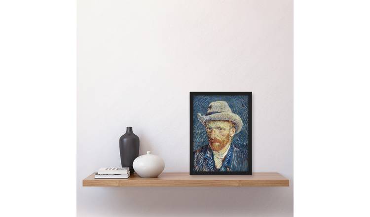 Vincent Van Gogh Self Portrait With Grey Felt Hat Framed Art Print - A4