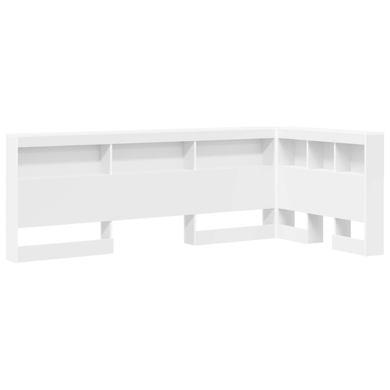 Walplus Engineered Wood Storage Headboard - White - 217.5 x 117.5 x 76.5 cm - Image 2