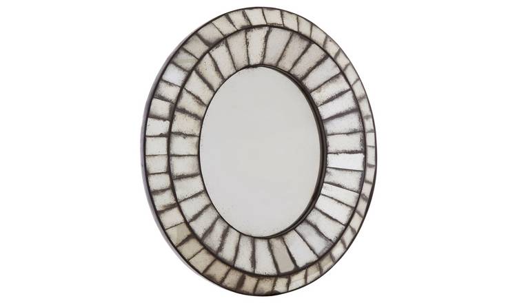Orsina Riza Oval 3D Mozaic Wall Mirror – Black