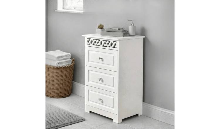 Home Source Whitehaven 3 Drawer Storage Unit – White