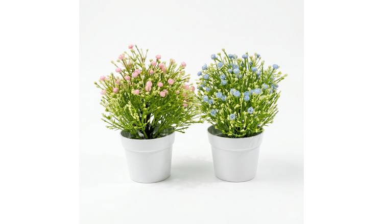 Homescapes Artificial baby's breath potted plant - Pink