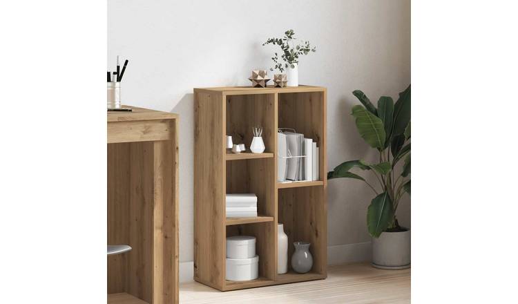 Walplus Engineered Wood Book Cabinet - Oak - 50 x 25 x 80 cm