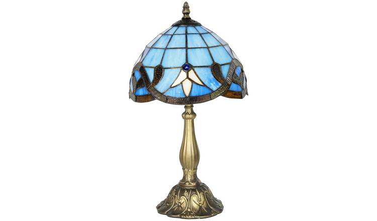 HOMCOM Tiffany 45cm Stained Glass Table Lamp – Purple