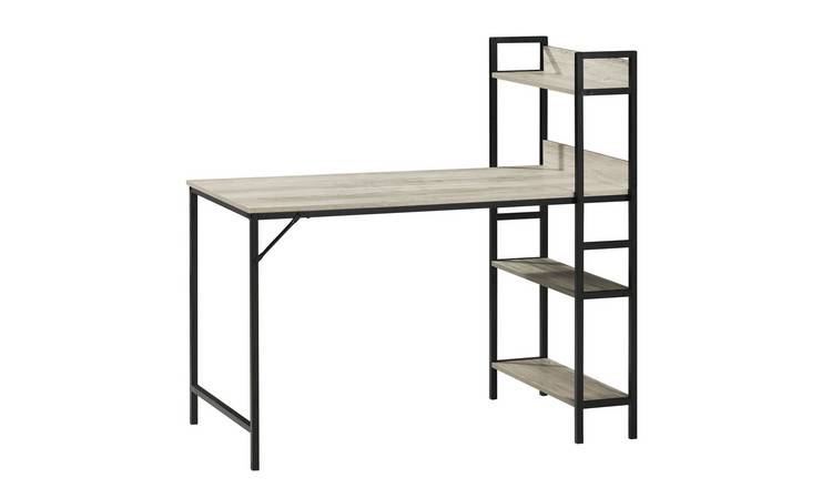 Vida Designs Brooklyn Computer Desk With 3 Shelves - Grey