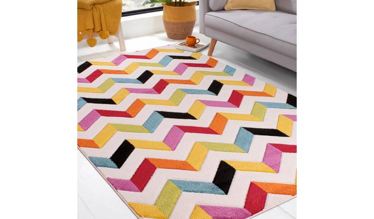 Mega Flooring Multi Modern Geometric Rug - 80 x 150cm
