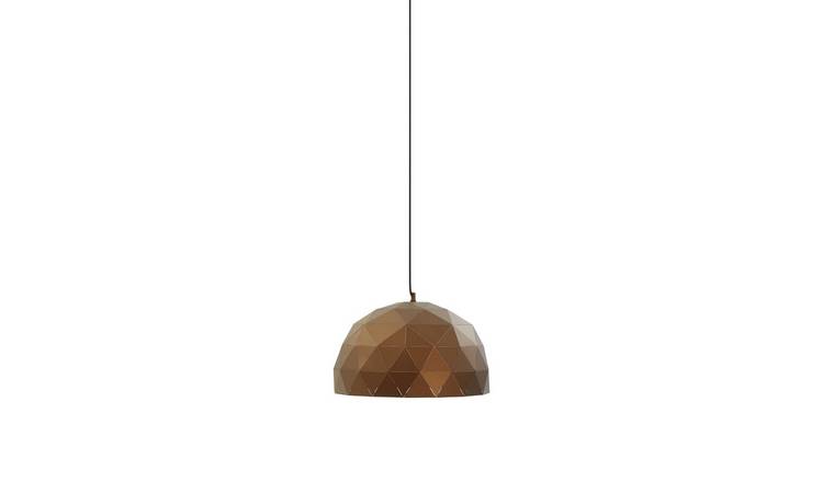 Orsina Mateo Small Geometric Metal Pendant Light - Coffee