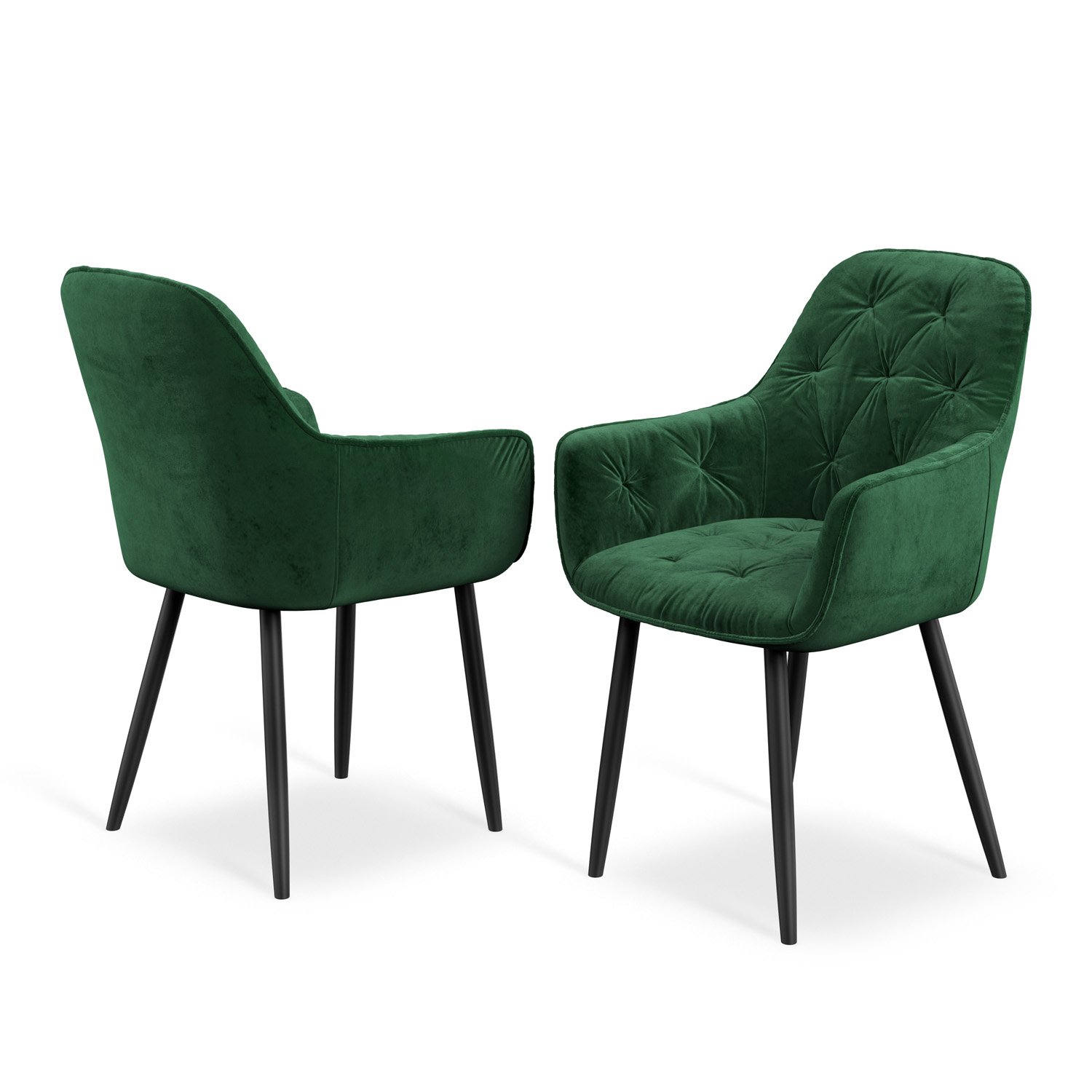 Furniture Online Arlo Anika Walnut Top w Wal Legs Dining Table & 4 Green Chairs - Image 4