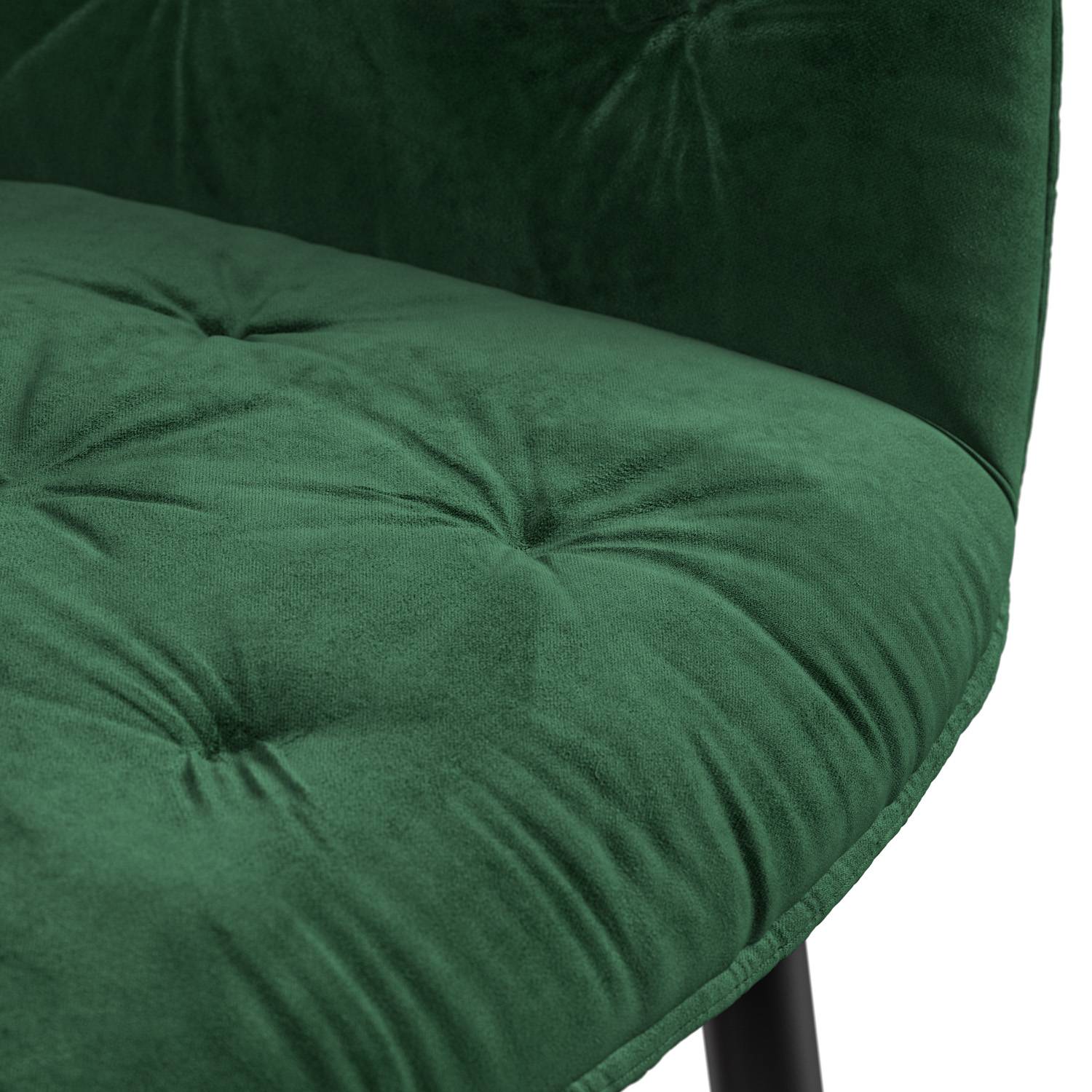 Furniture Online Arlo Anika Walnut Top w Wal Legs Dining Table & 4 Green Chairs - Image 5