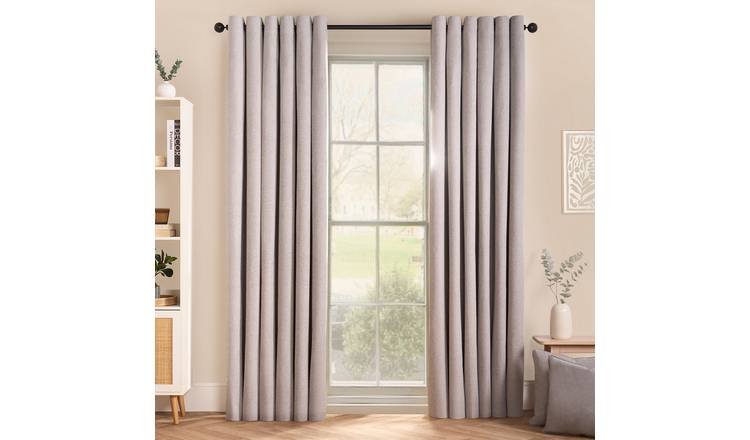 OHS Woven Texture Blackout Curtains - 168 x 229cm - Grey
