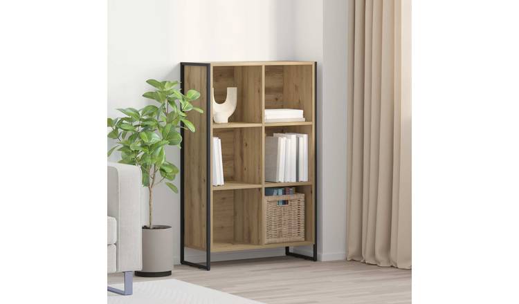 Walplus Engineered Wood Book Cabinet - Oak - 99.5 x 30 x 108.5 cm
