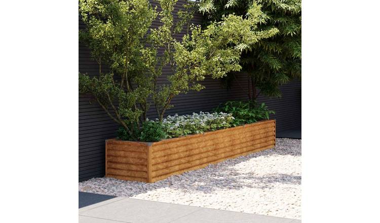 Walplus Corten Steel Raised Garden Bed - Rusty - 291 x 50 x 36 cm