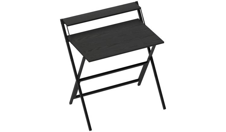 HOMCOM 81.5 cm Foldable Computer Desk with Monitor Shelf - Black