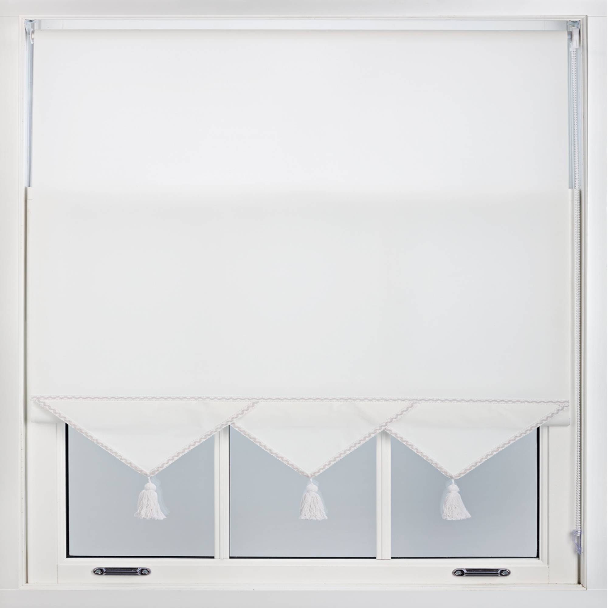 Furnished White Daylight Roller Blind Triangle Edge - 215 x 165cm - Image 2