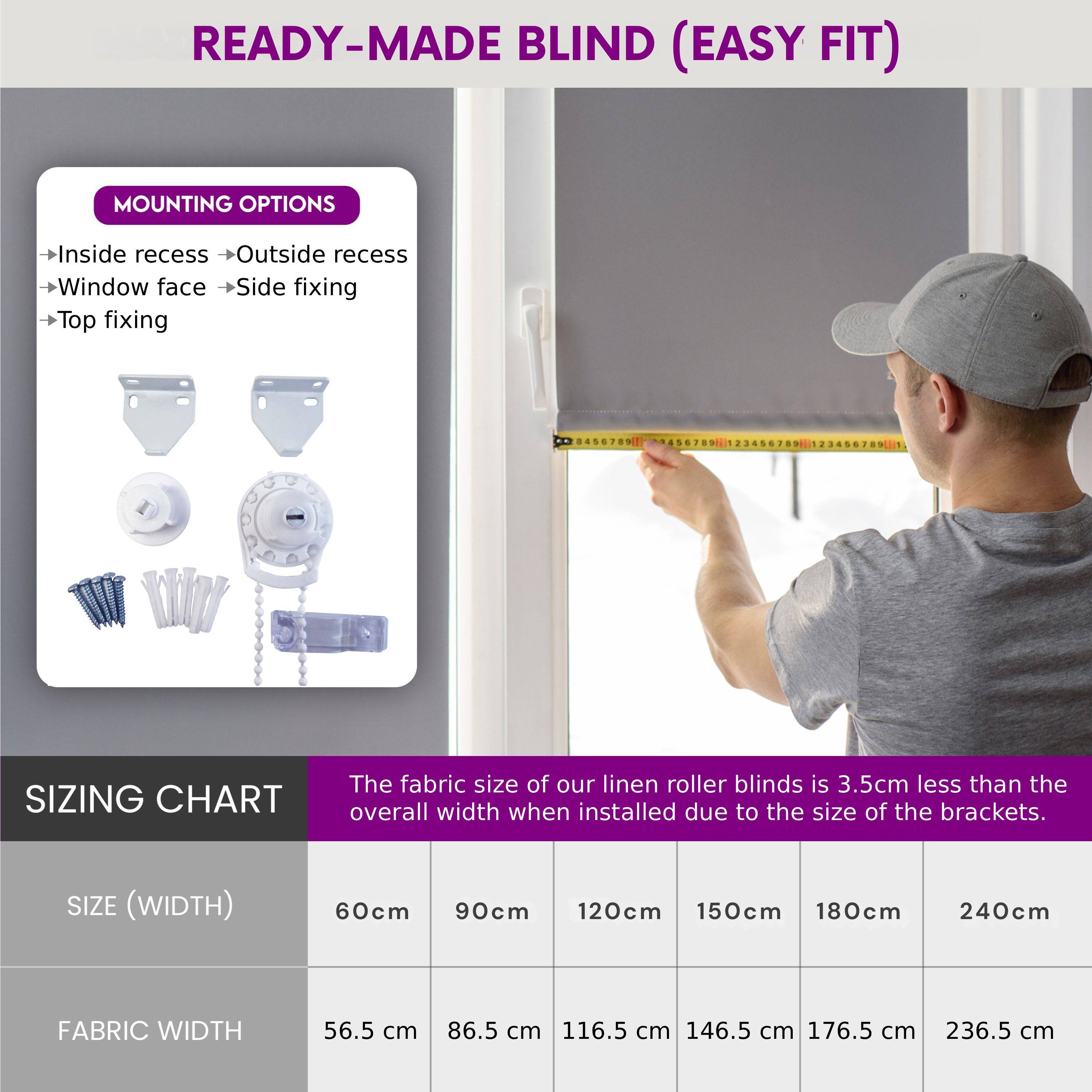 Furnished White Daylight Roller Blind Triangle Edge - 215 x 165cm - Image 3