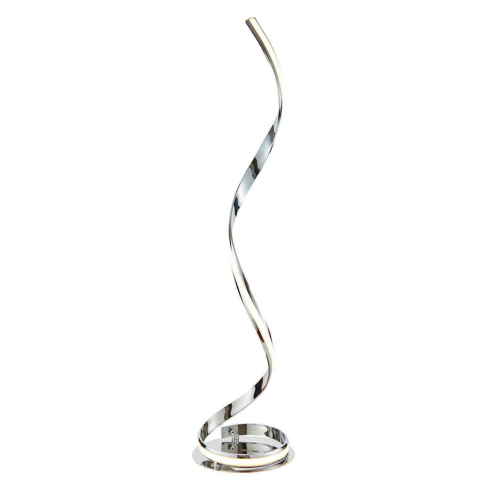 Loops Direct Aluminium Alloy and Acrylic Floor Lamp - Chrome and White - Image 1