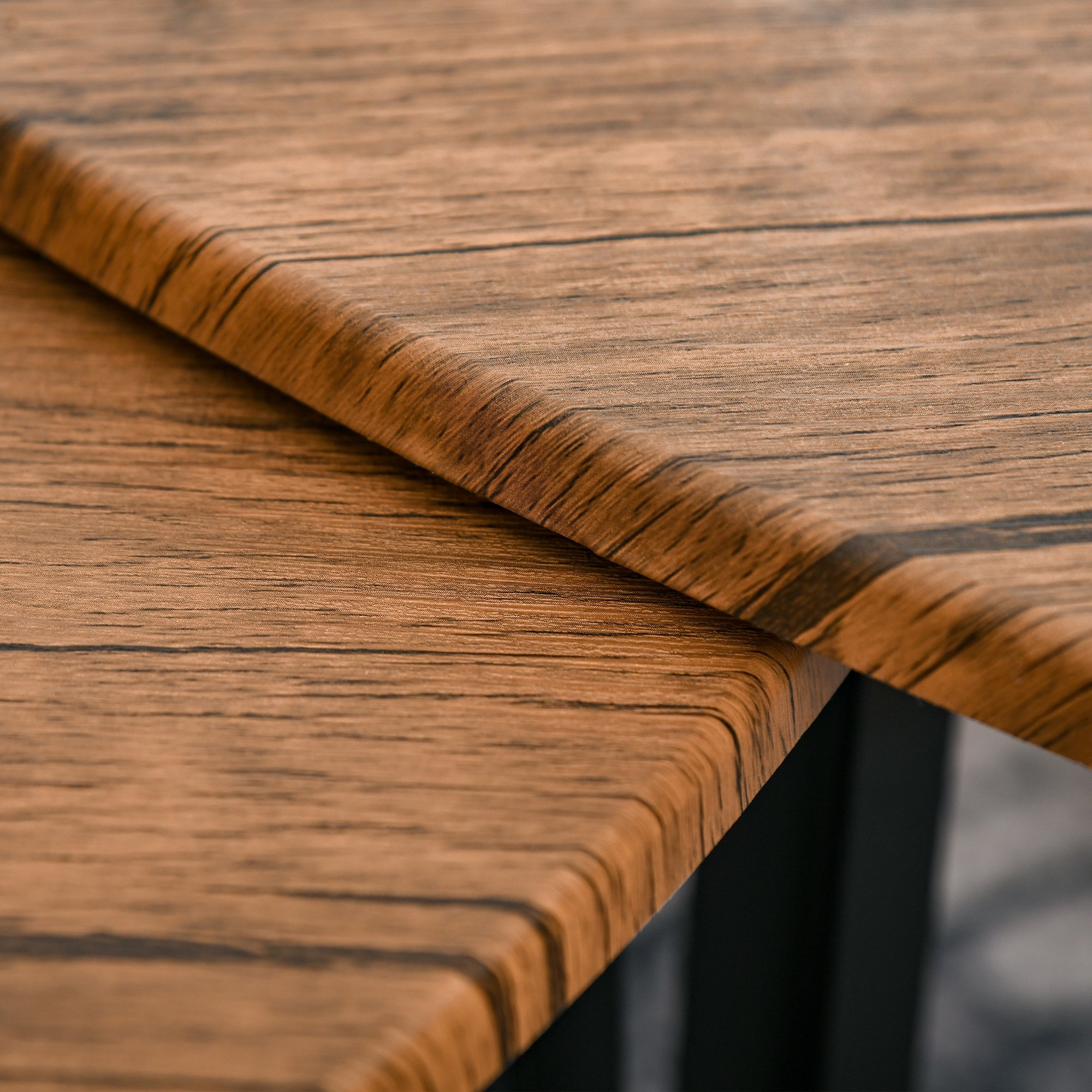 HOMCOM Nest of 3 Coffee Tables - Wood Grain - Image 5