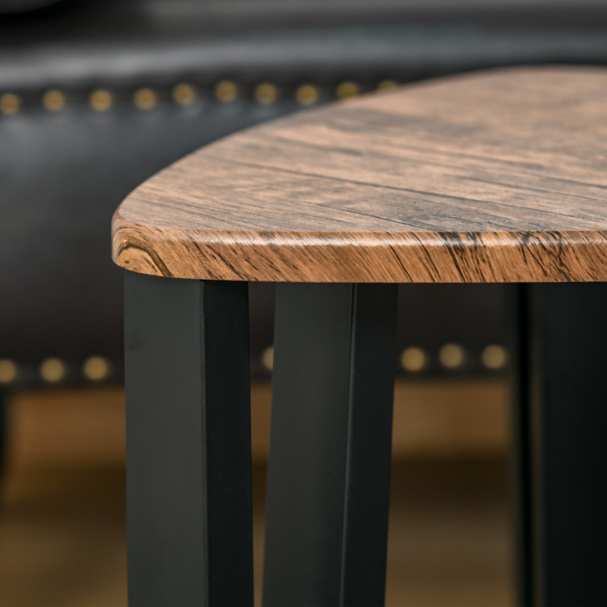 HOMCOM Nest of 3 Coffee Tables - Wood Grain - Image 6