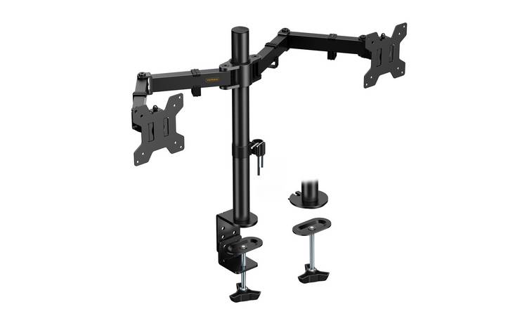 VonHaus 13-32in Adjustable Dual Monitor Stand – Black