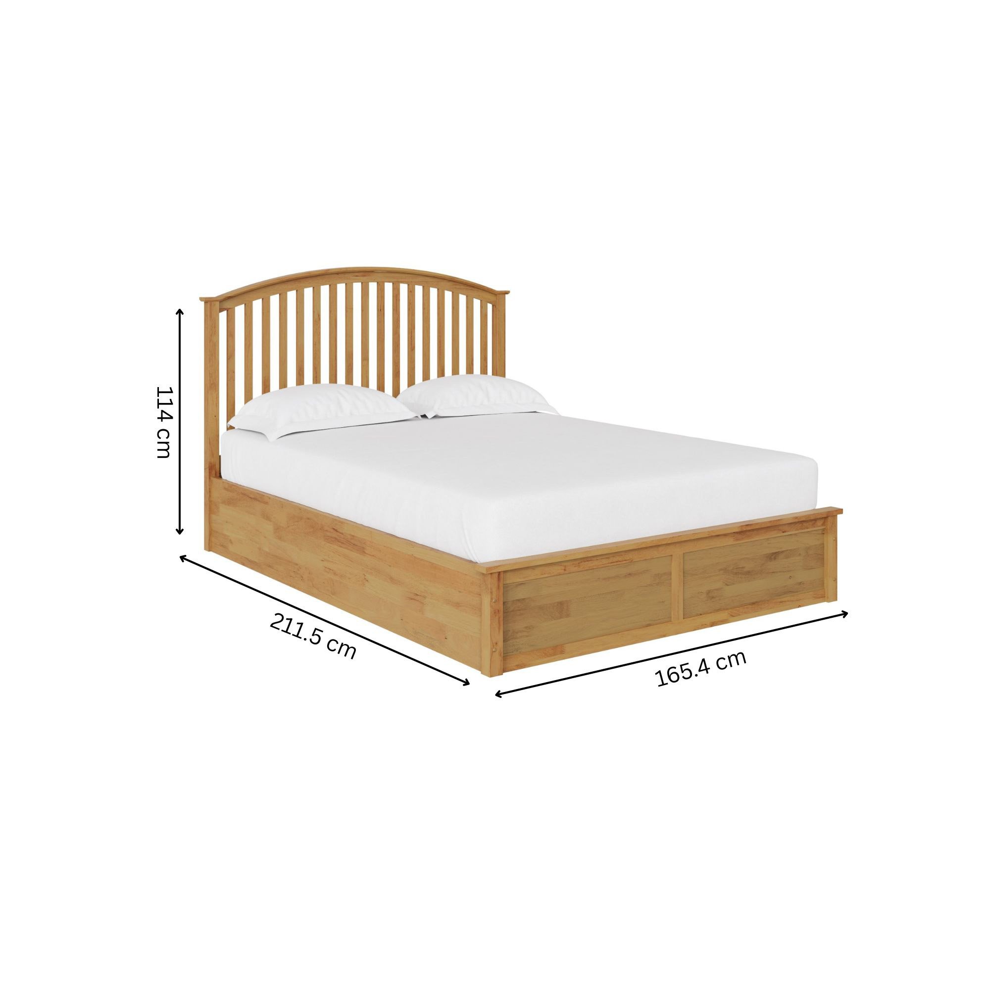 GFW Madrid Wooden King Size End Lift Ottoman Bed - White - Image 6
