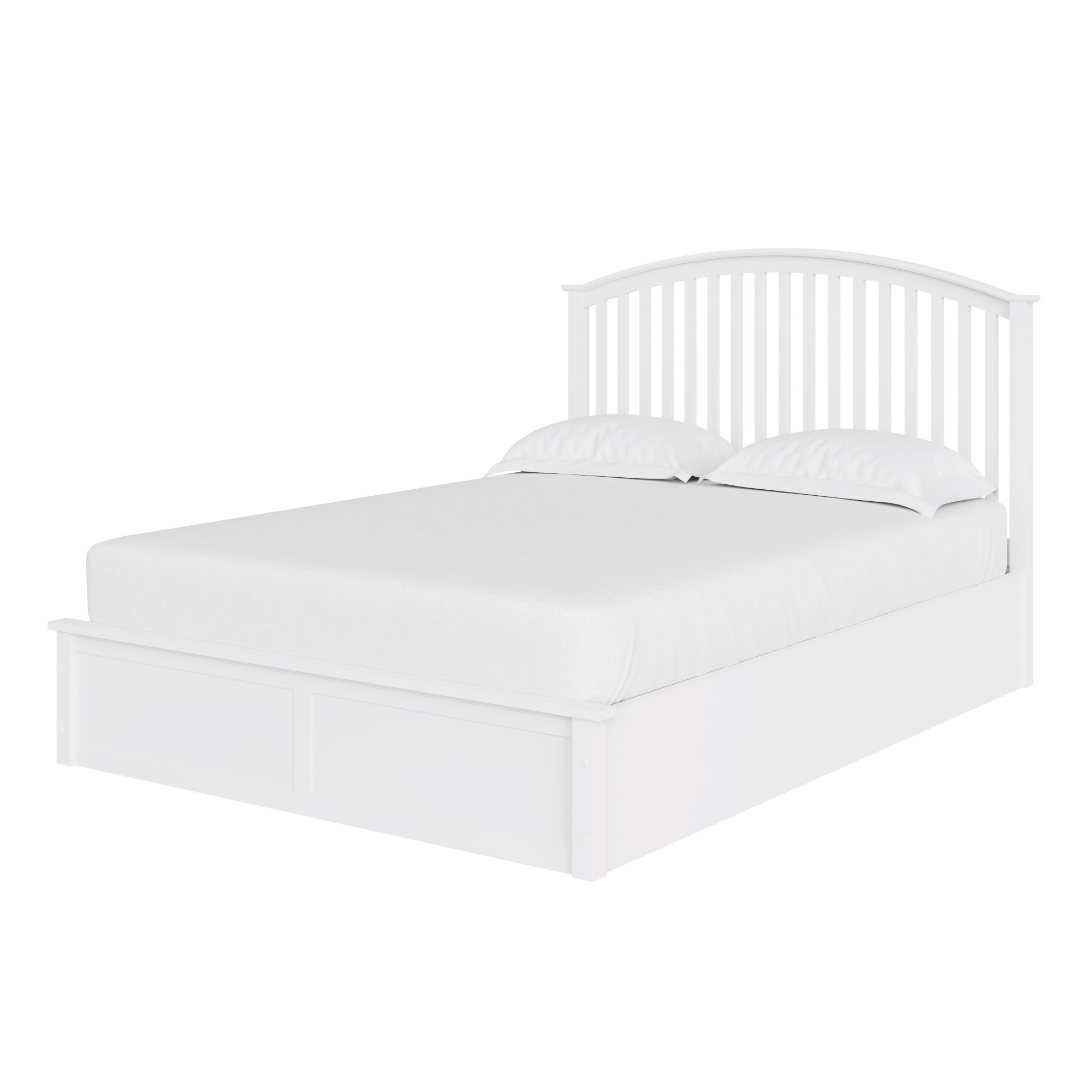 GFW Madrid Wooden King Size End Lift Ottoman Bed - White - Image 4