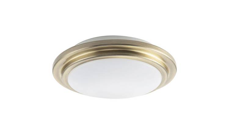 Happy Homewares Chic Antique Brass Flush LED Bathroom Ceiling Light - 20cm