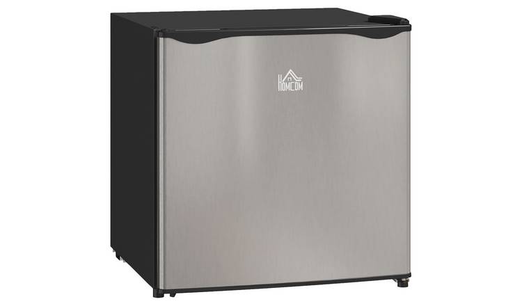 HOMCOM 46L Table Top Mini Fridge with Ice Box & Reversible Door - Silver Tone