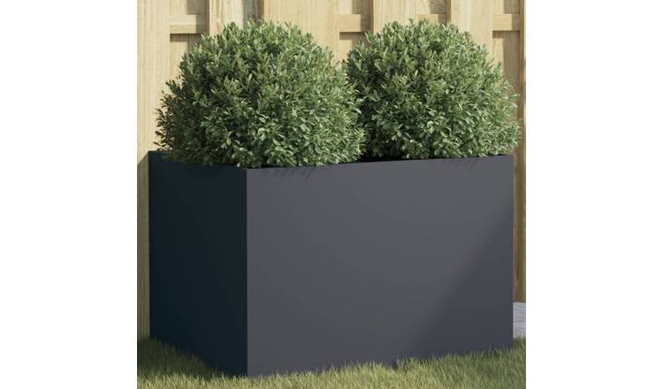 Walplus Steel Garden Planter - Anthracite - 62 x 47 x 46 cm