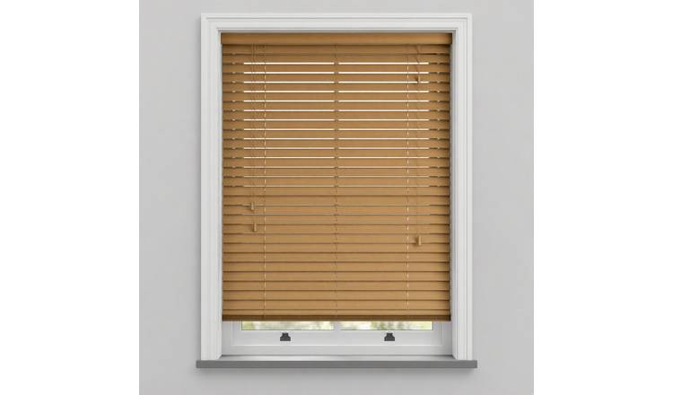 New Edge Blinds Sahara Oak Faux Wood String Venetian Blind - 260cm x 120cm