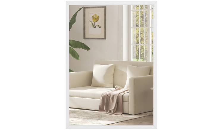 HOMCOM 70cm Decorative Rectangular Wall Mirror - White