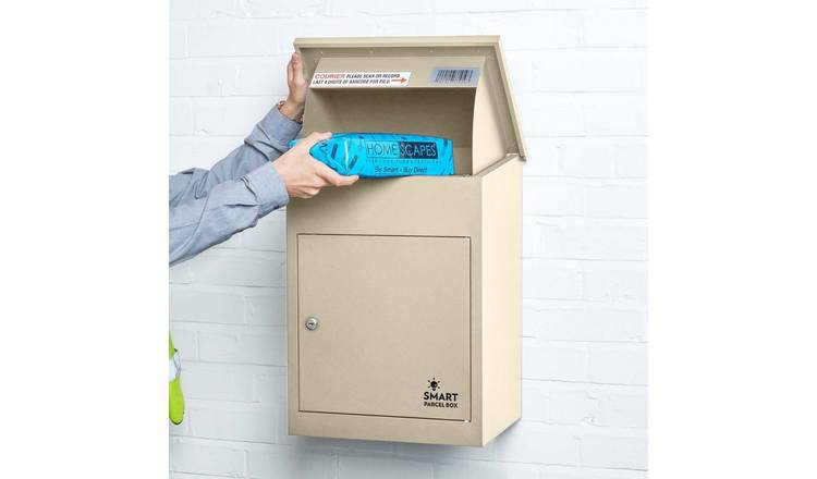 Smart Parcel Box Galvanised Steel Secure Wall Mounted Delivery Box - Cream