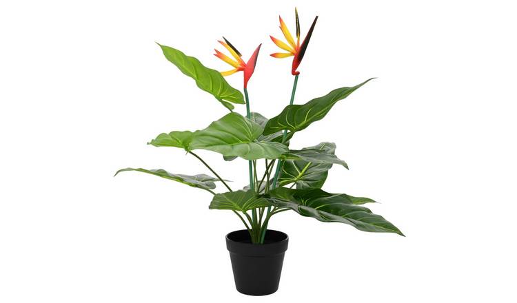 Walplus Fabric Artificial Strelitzia Plant - Green - 65 x 13 x 55 cm