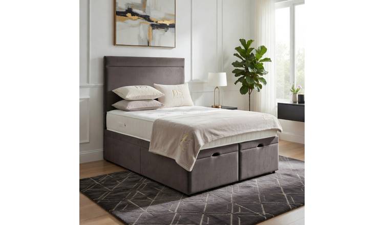 DS Living Majesty Super King Velvet Ottoman Bed Frame - Grey