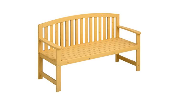 Outsunny 2 Seater Wooden Garden Bench with Armrest Armrest Outdoor - Orange