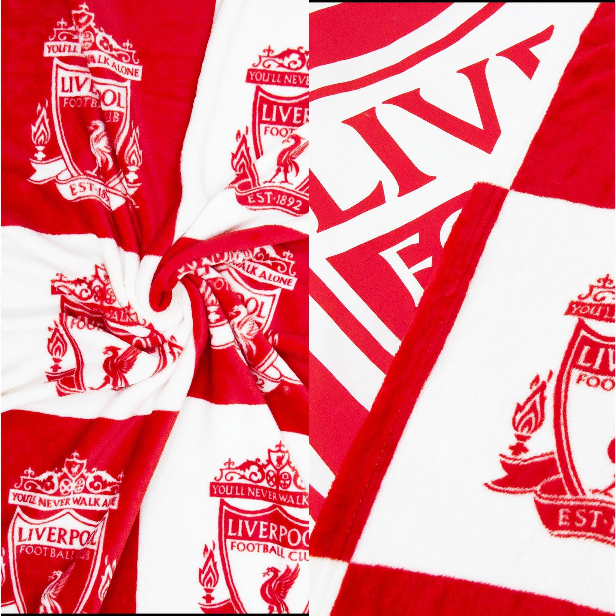 Liverpool FC Fleece Checkerboard Red & White Blanket - 150cm x 100cm - Image 2