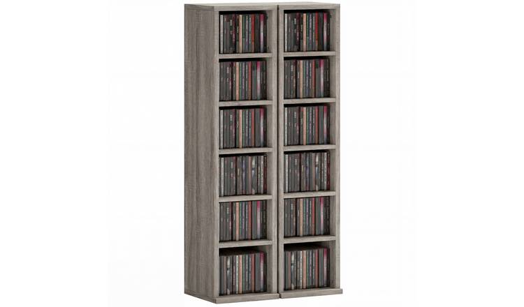 HOMCOM Set of 2 Storage Units with Adjustable Shelves - Distressed Grey
