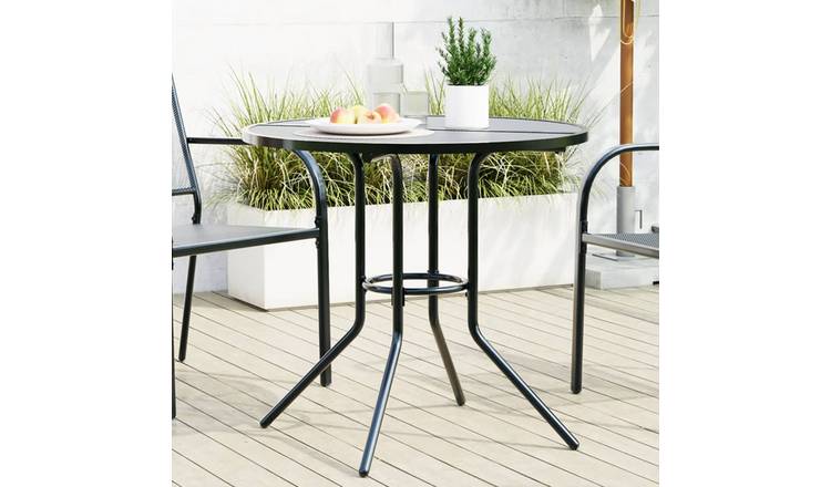 Walplus Steel Patio Table Round - Anthracite - 80 x 72.5 cm