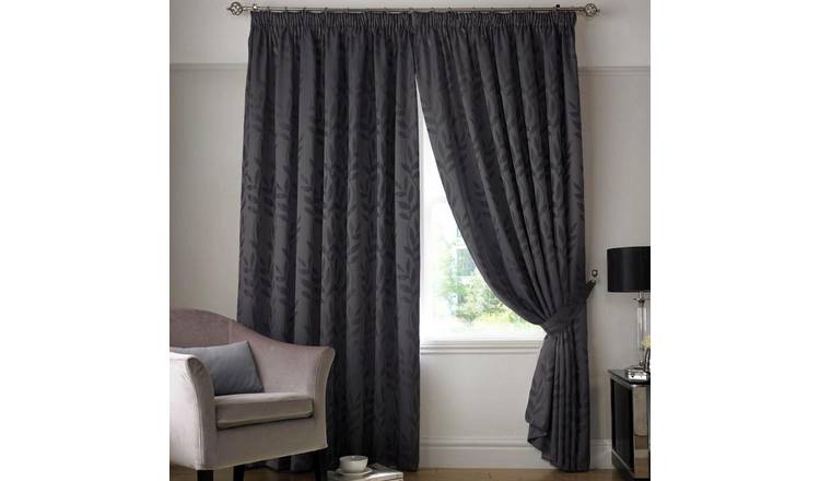 Alan Symonds Tivoli Pencil Pleat Curtains - Charcoal - 168 x 183cm