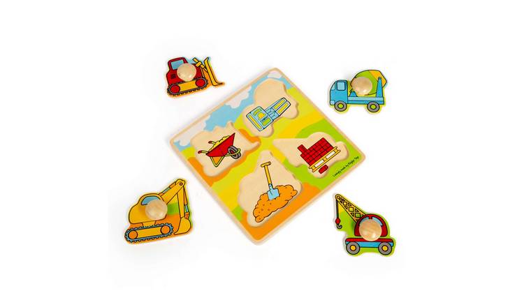 Bigjigs Toys My First Peg Puzzle - Construction - 12 Months +